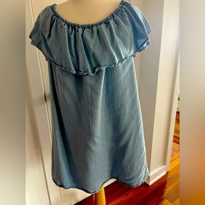 Zara Woman soft 100% lyocell off shoulder tunic/mini dress Size M.